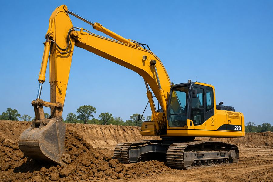 Excavator heavy equipment inspection